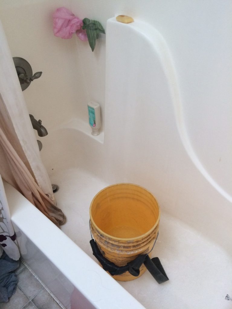 Keep a Bucket in the Bathroom to Catch Gray Water
