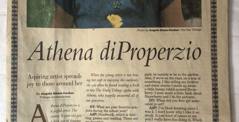 Athena di Properzio, age 8, featured in the Ashland Daily Tidings