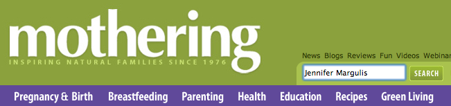 Mothering magazine banner logo from 2009. | Jennifer Margulis