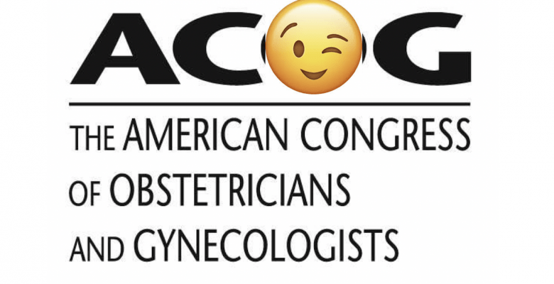 ACOG logo with a winking eye in place of the O.