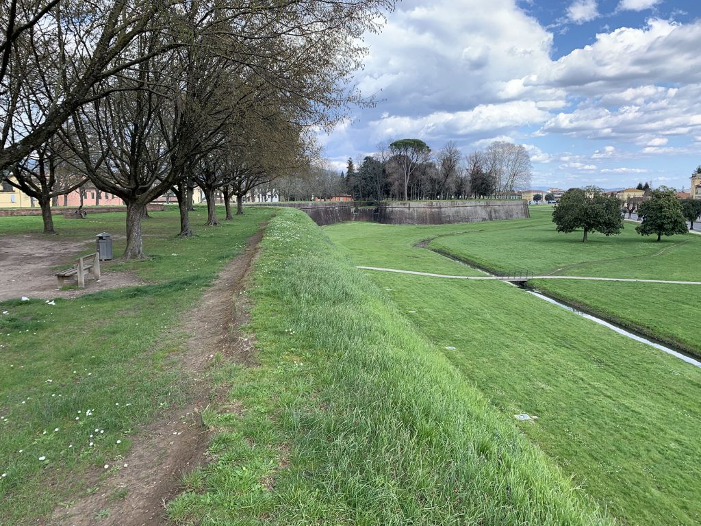 Coronavirus red zone. Photo of The historic walls that surround the gorgeous Italian city of Lucca in Tuscany. Lucca has a population of 88,000. | Jennifer Margulis