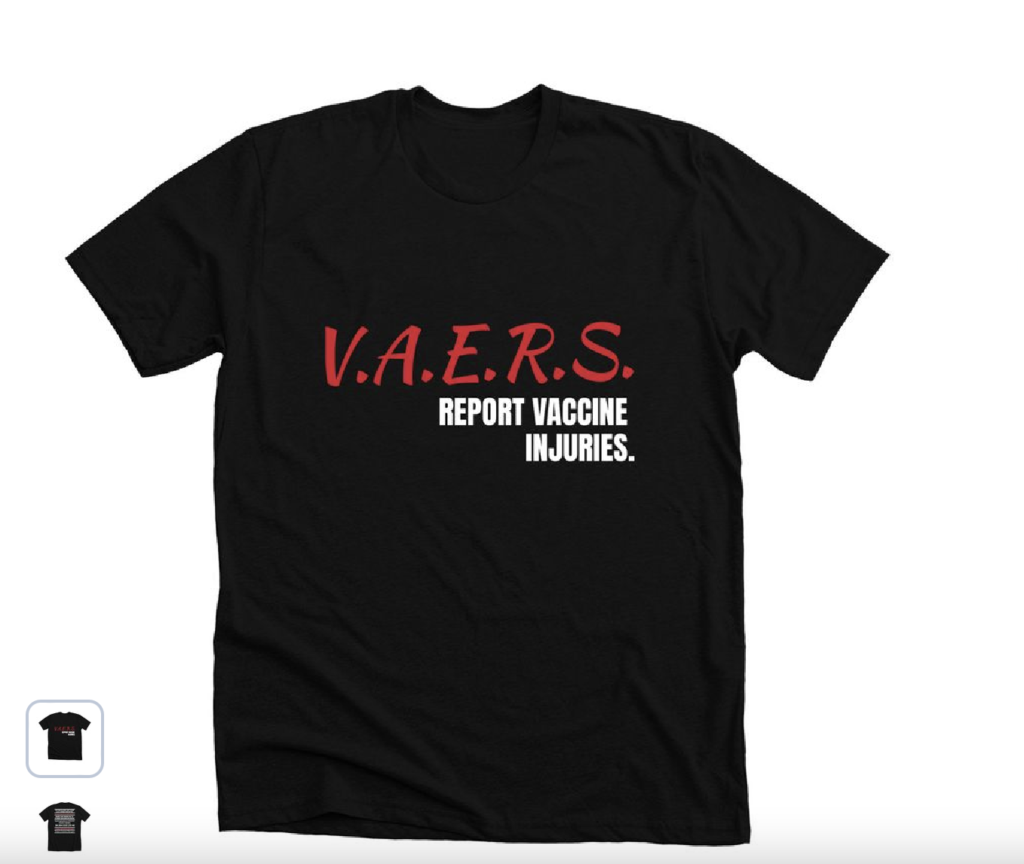 A VAERS T-shirt makes a perfect gift for medical freedom doctors. | Jennifer Margulis